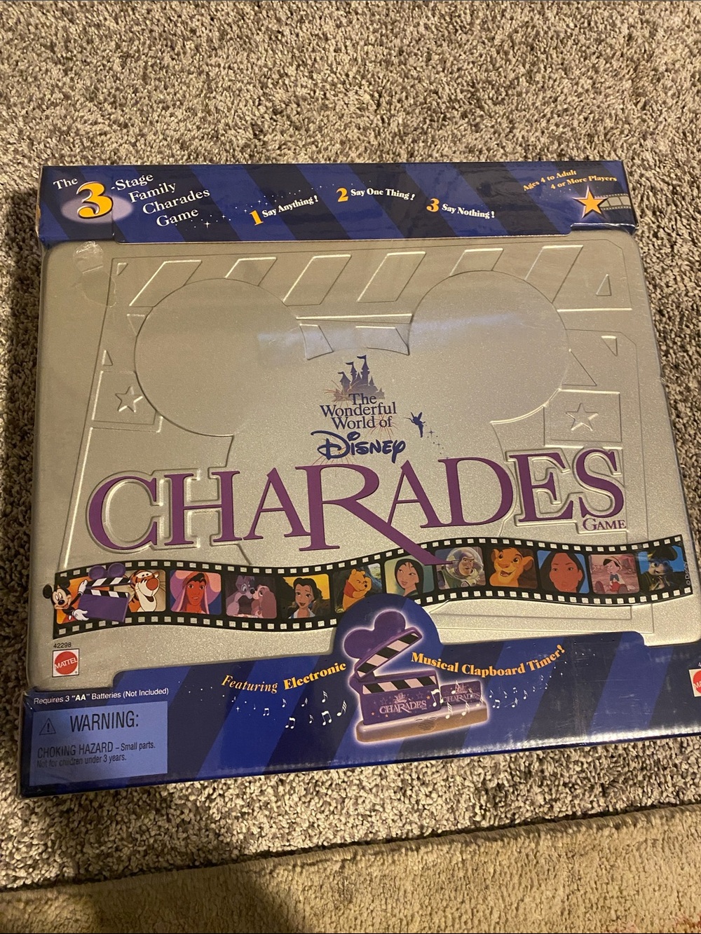 1999 Disney Charades Game Silver and Purple